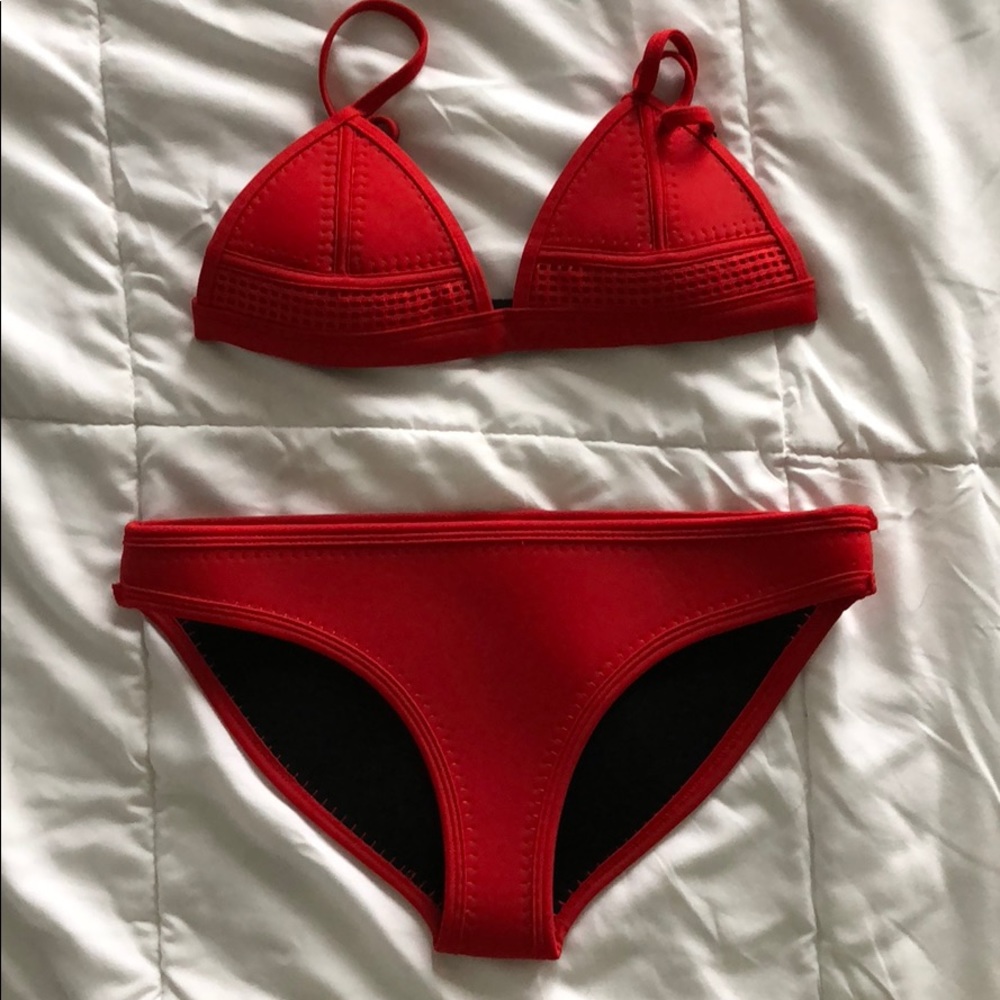 Red neoprene bikini - Triangl like suit